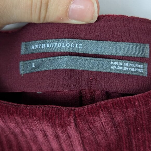 Anthropologie Burgundy Flare Pants - Picture 5 of 7